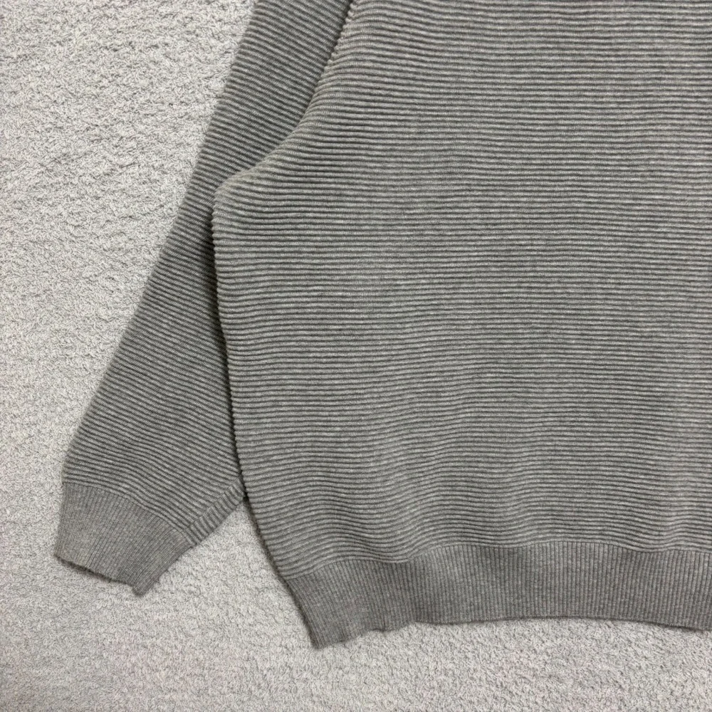 Gray Ribbed Crew Neck Pullover Sweater Size XXXL Workwear Neutral